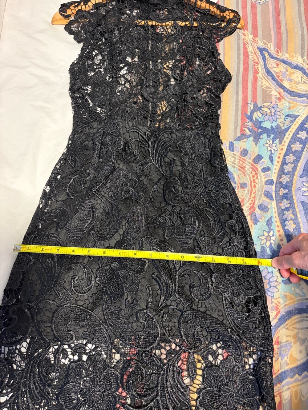 Xenia Boutique Black Lace Midi Dress with High Neck - Picture 12 of 13